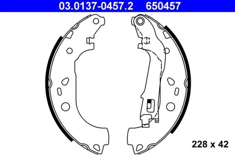 Image of ATE 03.0137-0457.2 Brake Shoes with lever Brake Shoe Set (70)