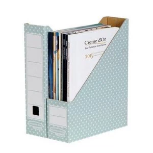Image of Fellowes Bankers Box A4 Magazine File Green/White - Pack of 10 Magazine Files