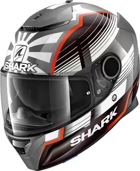 Image of Shark Spartan Replica Zarco Malaysian GP Helmet, silver, Size 2XL, silver, Size 2XL
