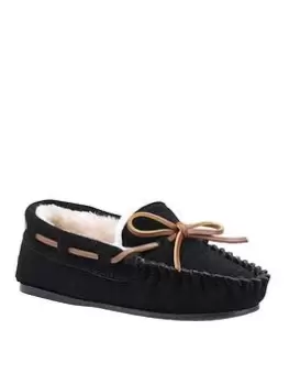 image of Hush Puppies Addison Slippers - Black, Size 1 Older