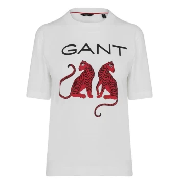 Image of Gant Gant Tigress T Shirt Womens - White