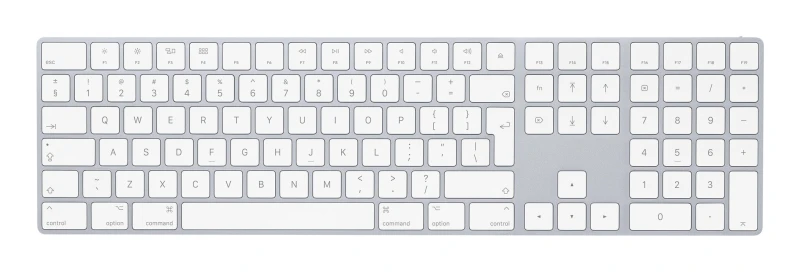 Image of Apple Apple Magic w/ Numeric Keypad keyboard Universal Bluetooth QWERTY English Silver, White MXCJ3Z/A