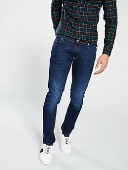 Image of River Island Sid Skinny Fit Jeans Navy Size 38 Men