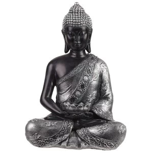 Image of Black & Silver Thai Buddha Tea Light Holder