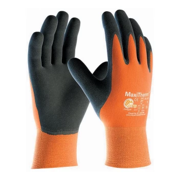 image of 30-201 MaxiTherm Palm Coated Orange/Black Cold Resistant Gloves - Size 10