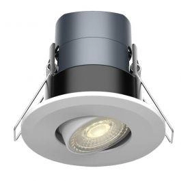 image of Kosnic MaunaPlus 6W Tilt Firerated downlight switchable CCT DIM Satin Chrome - KFDL06DTB/SCT-SCH