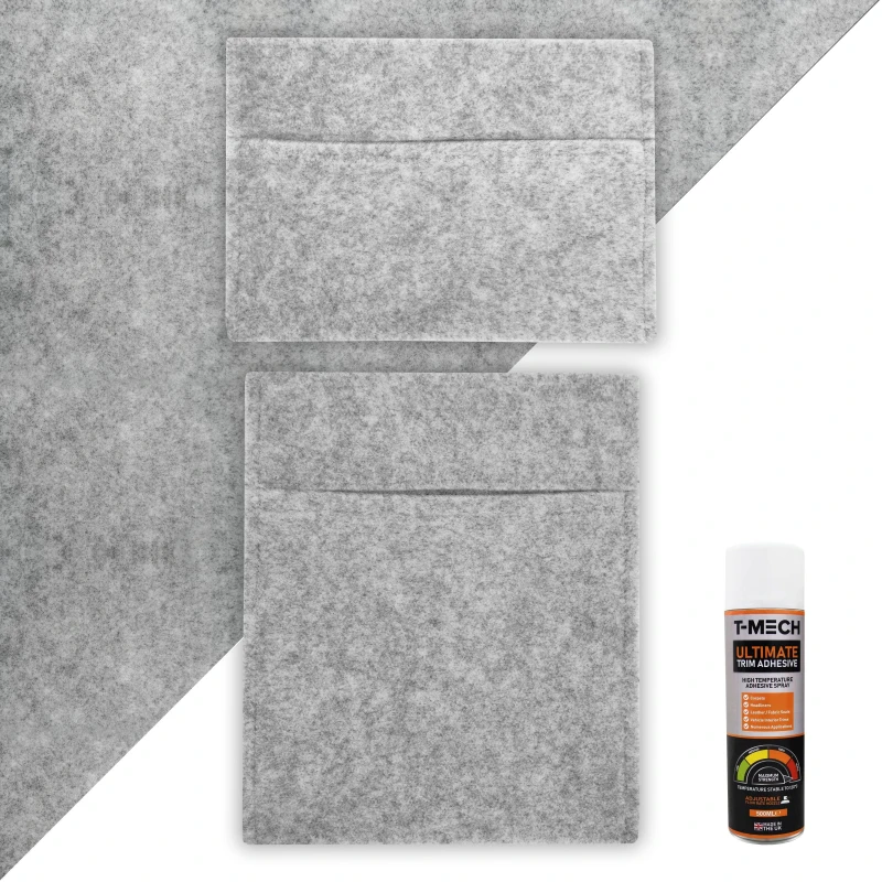 Image of MONSTER SHOP Camper Van Lining 2 Storage Pouches 5 Cans Adhesive Glue Silver 5055986191940