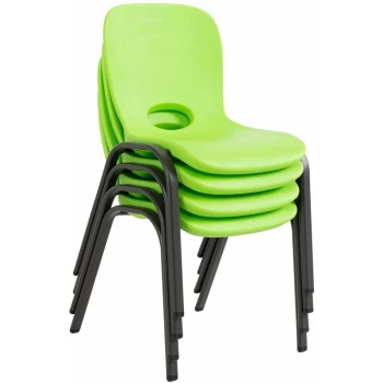 image of Lifetime - Childrens Stacking Chair - 4 Pk (Essential) - Lime Green