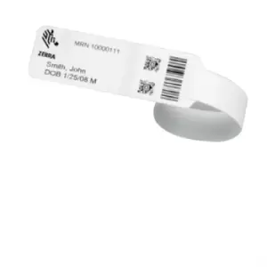 image of Zebra 10031289K wristband White Hospital wristband