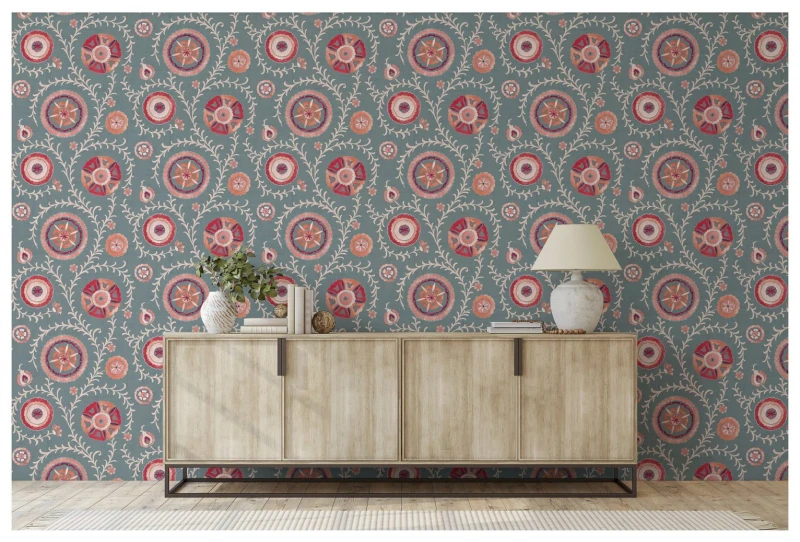 Image of Esselle Home Esselle Home Nahlia Trail Blue Wallpaper