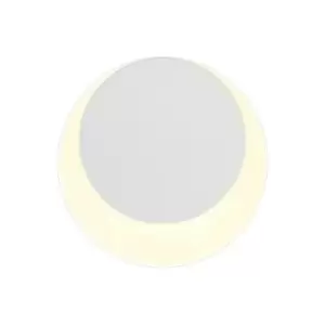 Image of Magnetic Base Wall Lamp, 12W LED 3000K 498lm, 15, 19cm Round Top Offset, Sand White, Acrylic Frosted Diffuser - Luminosa Lighting