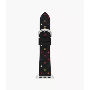 Image of Kate Spade New York Womens Multicolor Dot Silicone Band For Apple Watch, 38/40/41Mm - Black