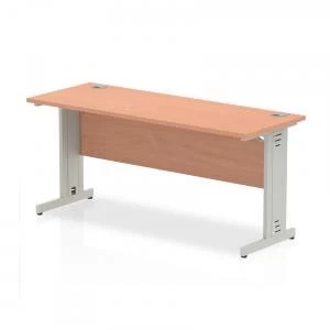 Image of Trexus Desk Rectangle Cable Managed Silver Leg 1600x600mm Beech Ref