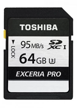 image of Toshiba Exceria Pro N401 64GB SD Memory Card 95 MB/s 4K HD - THN-N401S0640E4