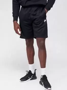 image of Nike NSW Repeat Tape Poly Knit Shorts - Black/White Size M Men