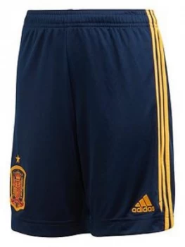 Image of Boys, adidas Junior Home Spain Euro 2020 Replica Shorts - Navy, Size 15-16 Years