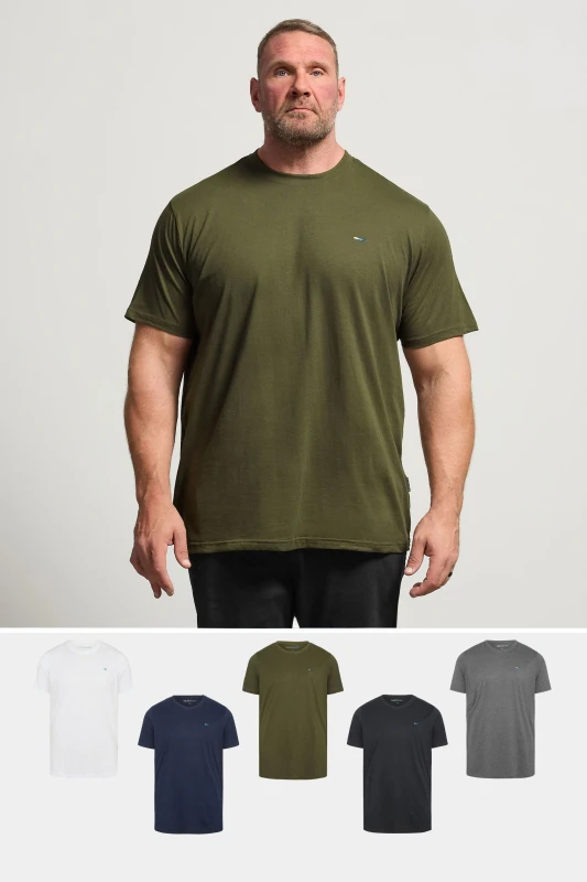 Image of BadRhino BadRhino Men 5 Pack Core T-Shirts in Black Size: 3X-Large Black XXXL Male 5059738284980