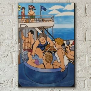 Image of Tile 8x12 Cruising 1 By Beryl Cook Wall Art