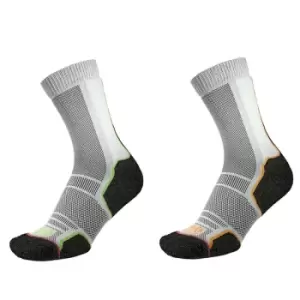 Image of 1000 Mile Trek Sock Mens (Twin Pack) (Recycled) Black/Orange+Black/Green XLarge