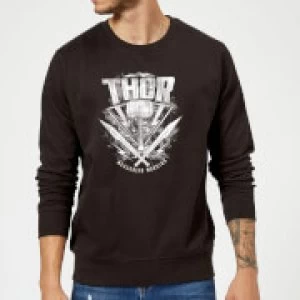 Image of Marvel Thor Ragnarok Thor Hammer Logo Sweatshirt - Black - XXL