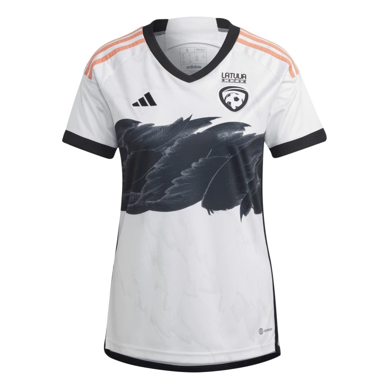 Image of adidas Womens Latvia Away Shirt 2023 White female 6 (XXS)