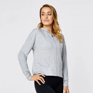 image of USA Pro Slouch Hoodie Ladies - Grey Marl