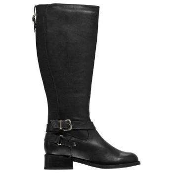 image of Linea Flat Heel Knee High Boots - Black