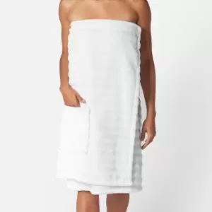 Image of White Cotton Ribbed Body Wrap