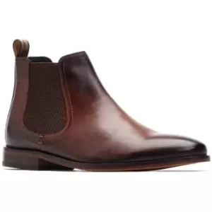 Image of Base London Mens Lynch Pull Up Leather Plain Chelsea Boots UK Size 8 (EU 42)