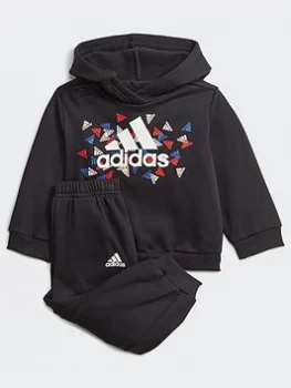 Image of adidas Badge Of Sport Graphic Jogger, Black/White, Size 9-12 Months