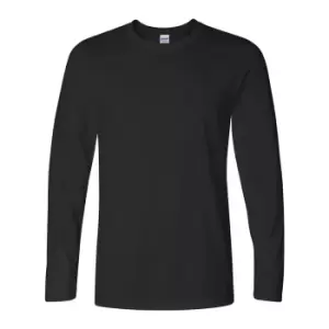 Gildan Mens Soft Style Long Sleeve T-Shirt (Pack Of 5) (M) (Black)