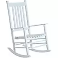 image of Outsunny Rocking Chair 84A-041WT Poplar Wood White