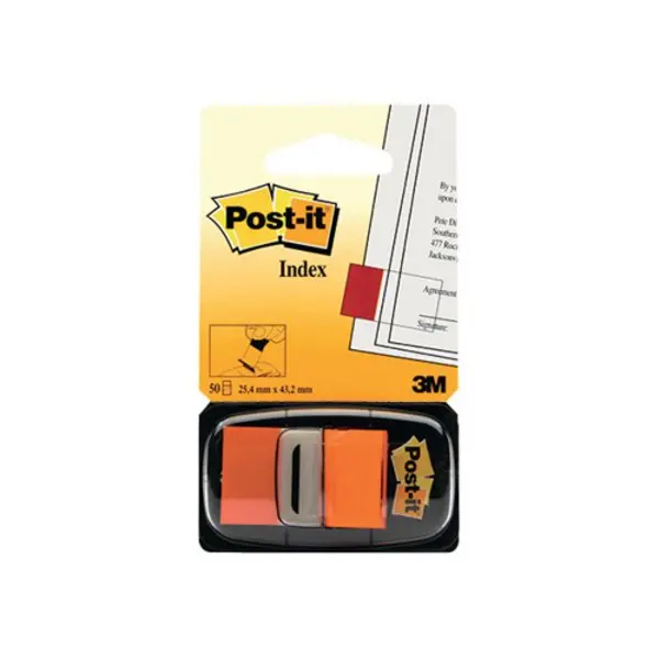 image of Post-It Post-it Index Tabs 25mm Orange (Pack of 600) 680-4 680-4