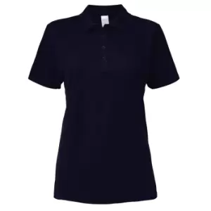 image of Gildan Softstyle Womens/Ladies Short Sleeve Double Pique Polo Shirt (2XL) (Navy)