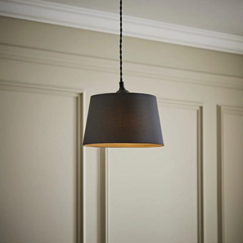 Image of ValueLights ValueLights Aspen Grey Tapered Easy Fit Pendant Lamp Shade in Pale Grey Size: Small Pale Grey Small Unisex 5016529274117