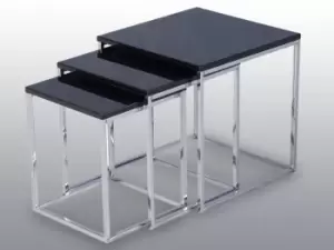 Image of Seconique Charisma Black High Gloss Nest of Tables Flat Packed