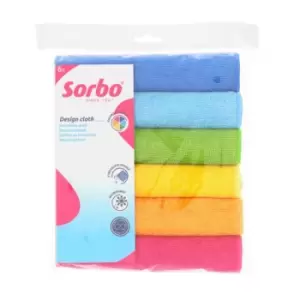 Image of Sorbo Blue, Green and Yellow Microfibre Cloths Rainbow 6pcs, 40x40cm