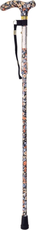 Image of Aidapt Deluxe Folding Walking Cane Floral Natural