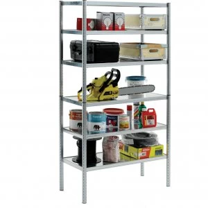 image of Raaco 6 Shelf Galvanised Steel Shelving Unit