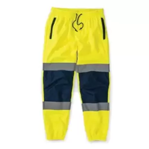 image of Tough Grit Hi-Vis 2-Tone Jogger Yellow/Navy - L