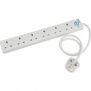 Image of Draper 6 Socket Protected Extension Lead 0.75m