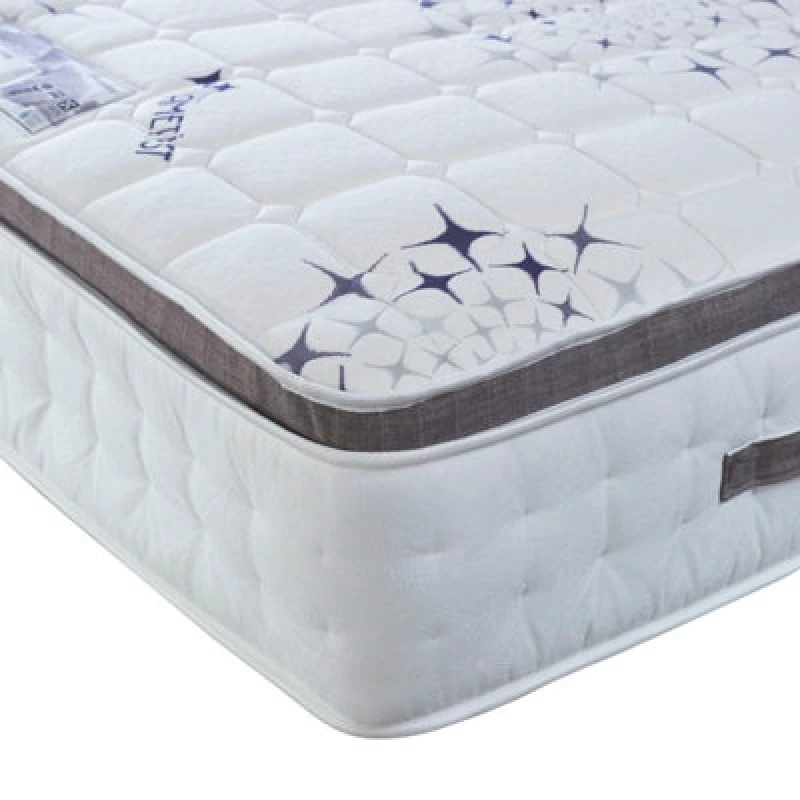 Image of Bedmaster Bedmaster Ametist Crystal 2500 Pocket Sprung Pillow Top Mattress in White Size: King White King Unisex 0764283926548