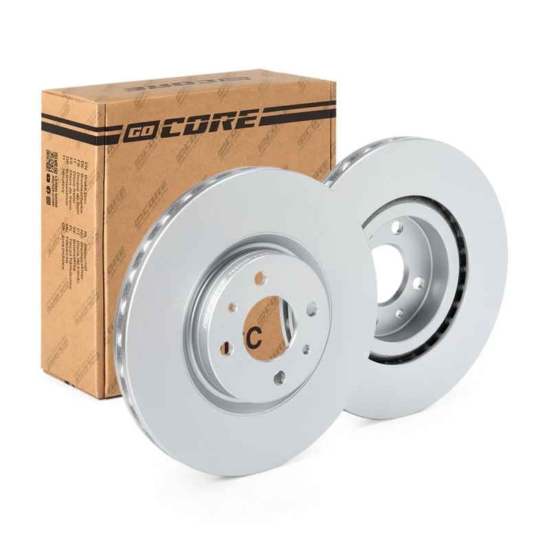 Image of goCORE GCH20377 Brake disc Front Axle, Vented, Cast Iron, High-carbon, with bolts/screws Cast Iron Brake Disc (82)