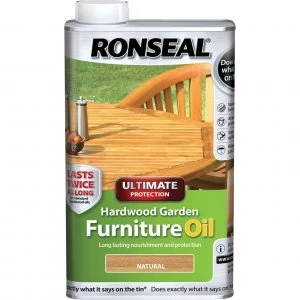 image of Ronseal Ultimate Protection Hardwood Garden Furniture Oil Clear 500ml