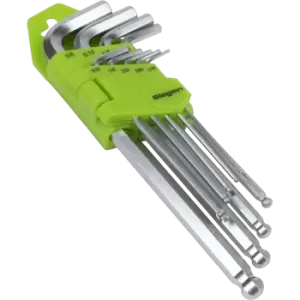 Image of Siegen 9 Piece Long Ball End Hexagon Allen Key Set Imperial