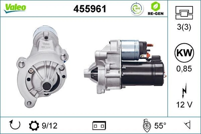 Image of Starter motor VALEO 455961