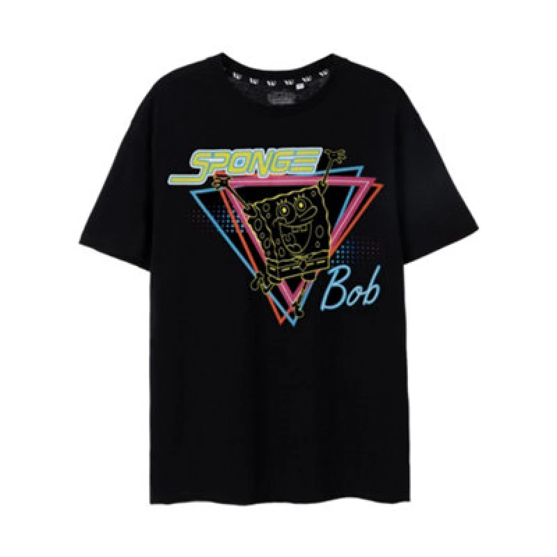Image of Spongebob Squarepants Short Sleeved T-Shirt Black female