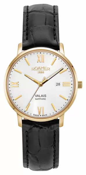 Image of Roamer 958844 48 13 05 Valais Ladies Silver Dial With Yellow Watch