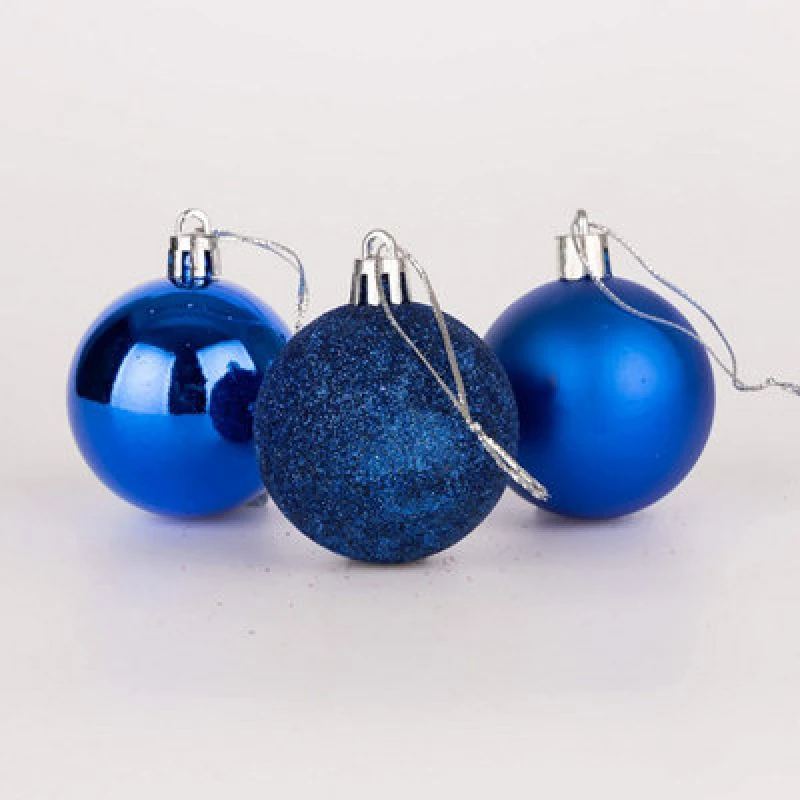 Image of Shatchi 50mm/9Pcs Christmas Baubles Shatterproof Blue,Tree Decorations Blue