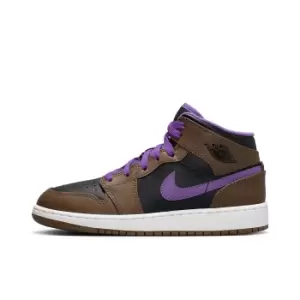 Image of Jordan Air Jordan 1 Mid (Gs), Palomino/White-Wild Berry, size: 6, Unisex, Shoes grade school, DQ8423-215